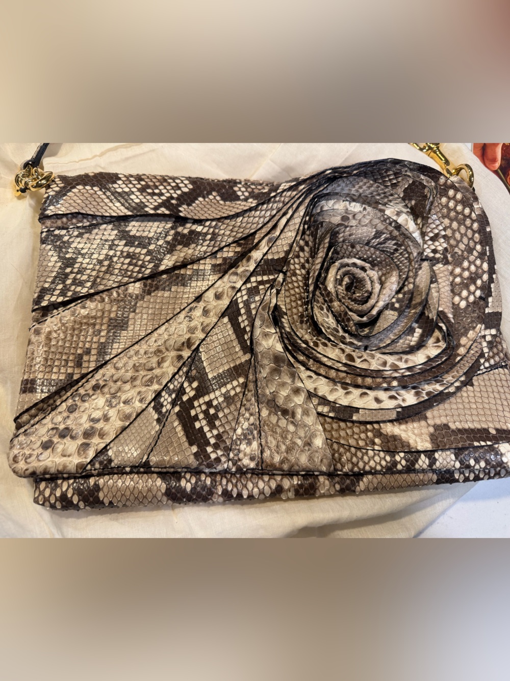 Valentino Python Rosebud shoulder bag